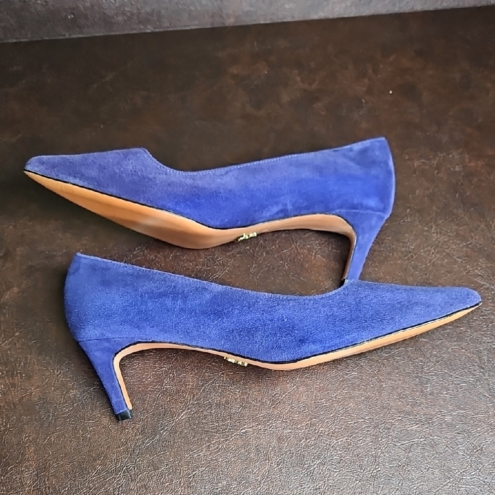 Prada Blue Suede Kitten Heels - Picture 8 of 12
